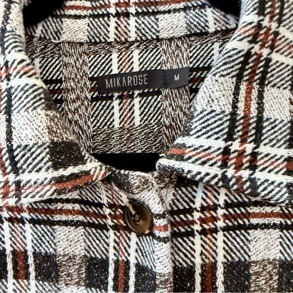 Mikarose Black, White and Brown Plaid Shirt, Sz M - Picture 6 of 10